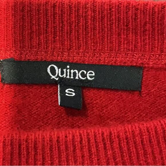 Quince Red Mongolian Shrunken Cashmere Sweater Varsity Red Super Soft Small - Picture 6 of 6
